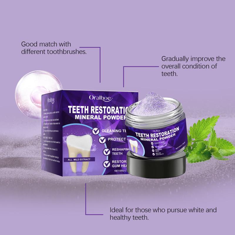 Oralhoe Tooth Powder Long-Lasting Teeth Cleaning, Refreshing Breath, Protects Tooth Enamel, Prevents Tooth Decay