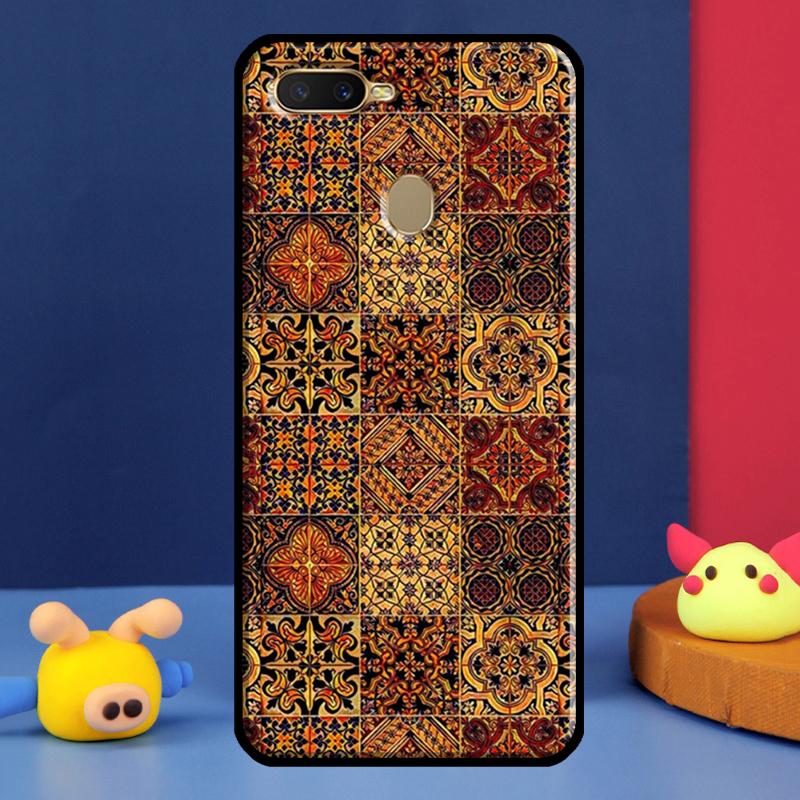 Moroccan Tile Case For Oppo A96 A76 A16 A74 A94 A54 S A57 A77 A58 A78 A98 A5 A9 A91 A15 A17 A52 A72 Cover