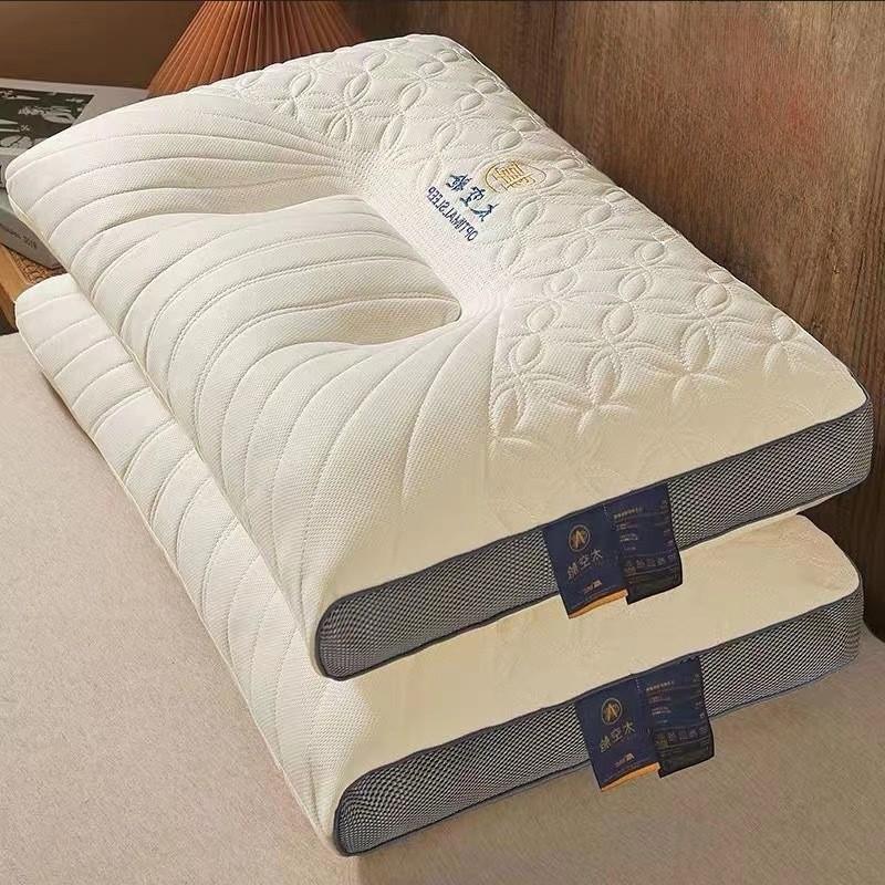 Neck Pillow Help Sleep and Protect The Pillow Neck Cervical Orthopedic Household Soybean Fiber SPA Massage Pillow for Sleeping