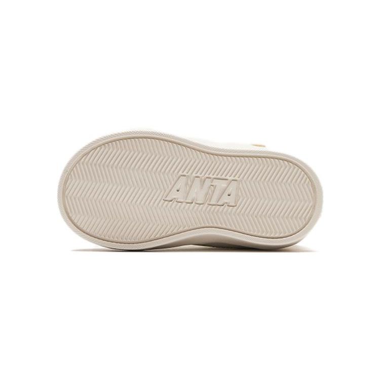 Anta Kids Velcro Shock Absorbing Wear Resistant Mid Top Walking Shoes Baby Shoes Beige A312340021-1