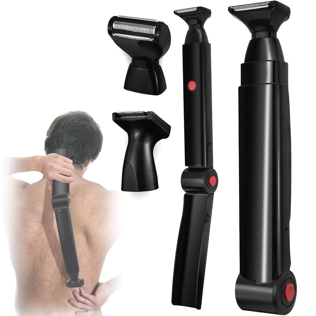 Electric Shaver Back Hair Trimmer With Usb Rechargeable Full Body Hair Removal Device For Men