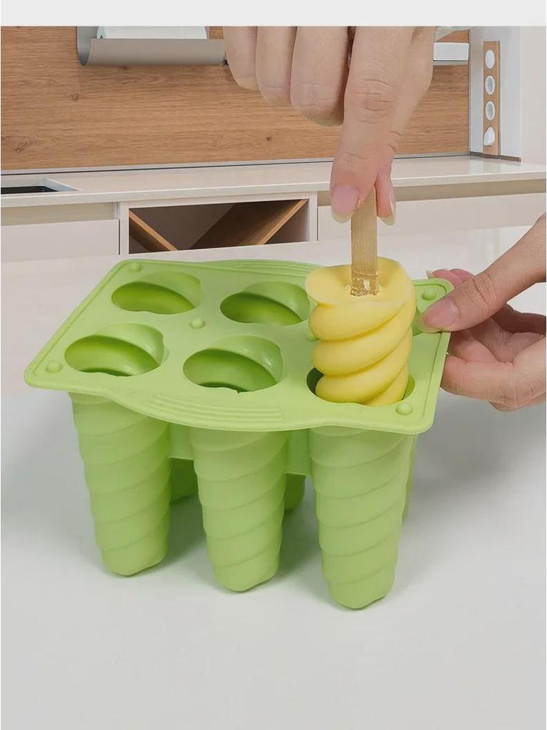 Sanxin 6-Spiral-Silikonform für selbstgemachtes Eis am Stiel