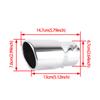 1pc Universal 6.3CM Exhaust Tailpipe Tips Car Accessories Round Angled-mouth Straight Stainless Steel With Single Outlet