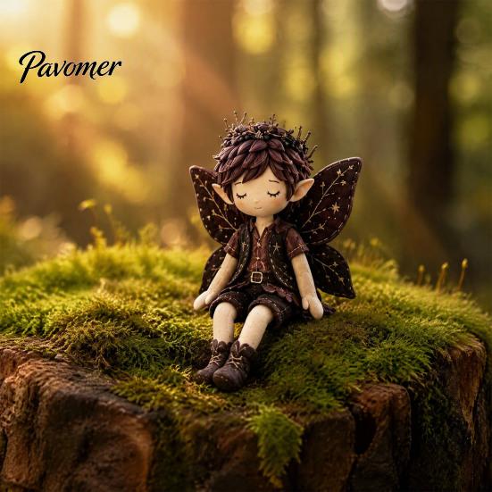 Handmade Fairy Boy Doll Set Boys Patchwork DIY Kit, Fabric Sewing Make 4 Family Weekend Activity Kits Boys, Craft Kit for Adults, Gift, Home Tabletop