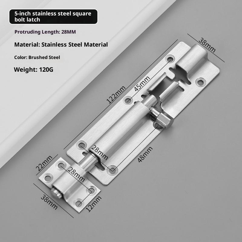201/304 Edelstahl Tor Sicherheits-Türriegel Riegelverschluss Bolzen 3/4/5/6/8/10/12 Zoll Türriegel Beschläge Für Heimwerker