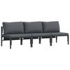 Garden Furniture Set with Cushions 3 Piece Anthracite 80 X 80 X 71 Cm Steel