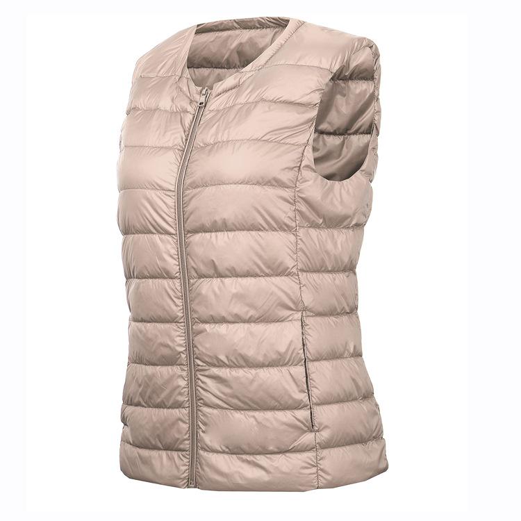Women's Ultra Light Down Vest Lightweight Waistcoat Female Windproof Warm White Duck Down Sleeveless Down Jacket Coat
