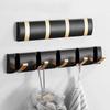 Black Golden Robe Hooks Folding Towel Hanger Nail Free Installation Wall Hooks Coat Clothes Holder Rack Coats 1-6 Hook Bathroom