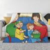 Caillou Animation Cartoon Blankets Flannel Anime Family Watch TV Warm Throw Blanket for Bedroom Sofa Bed Rug