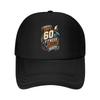 Vintage Fitness Sixty Birthday Emble Mesh Baseball Cap Polyester Forward Observations Hat Adjustable Golf Hat Summer