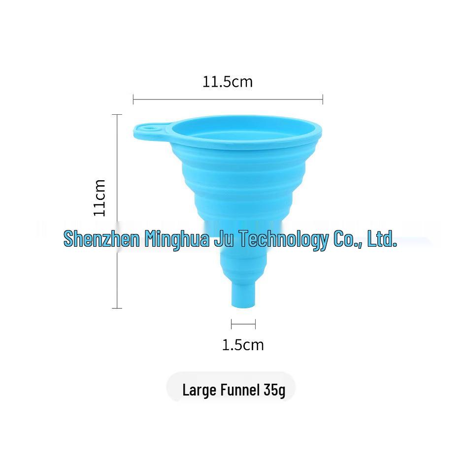 Silicone Funnel Set: Portable, Foldable, Food-Grade Funnels with Large and Small Openings for Kitchen Use