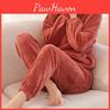 Top Set Women Loose Pajama And Elastic Waist Pants Home Casual Warm Woolen Suit Women Sets Winter