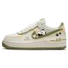 Air Force 1 Panda Paw, Stars Panda Slip Resistant Abrasion Resistant Low Top Skateboard Shoes Women's White Green FN6335-101(Team181-)