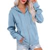 Felpa con cappuccio e maniche lunghe da donna, giacca felpa colorata per uso quotidiano casual