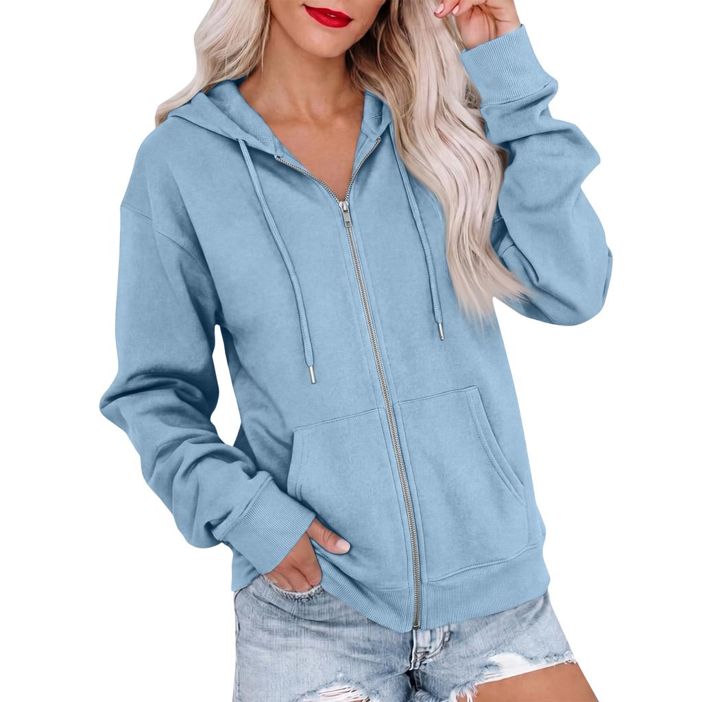 Felpa con cappuccio e maniche lunghe da donna, giacca felpa colorata per uso quotidiano casual