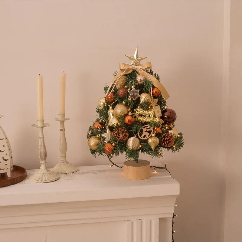 Christmas Tree Small Tree Christmas Decoration Supplies Mini Set Tree with Light Christmas Tree Ornaments