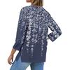 Damska Codzienna Modna V-dekolt Luźna Wszechstronna Kwiatowy Wzór Rękawy Trzyczwarte