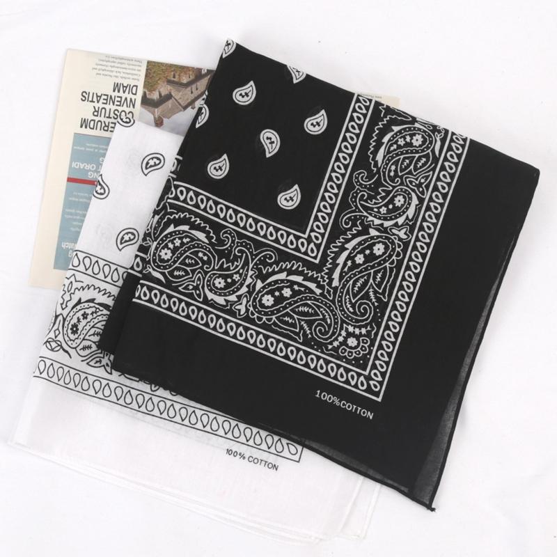 Unisex Cotton Bandana Kerchief Hip Hop Black Hair Band Neck Scarf Sports Headwear Wrist Wraps Head Square Scarves Handkerchief
