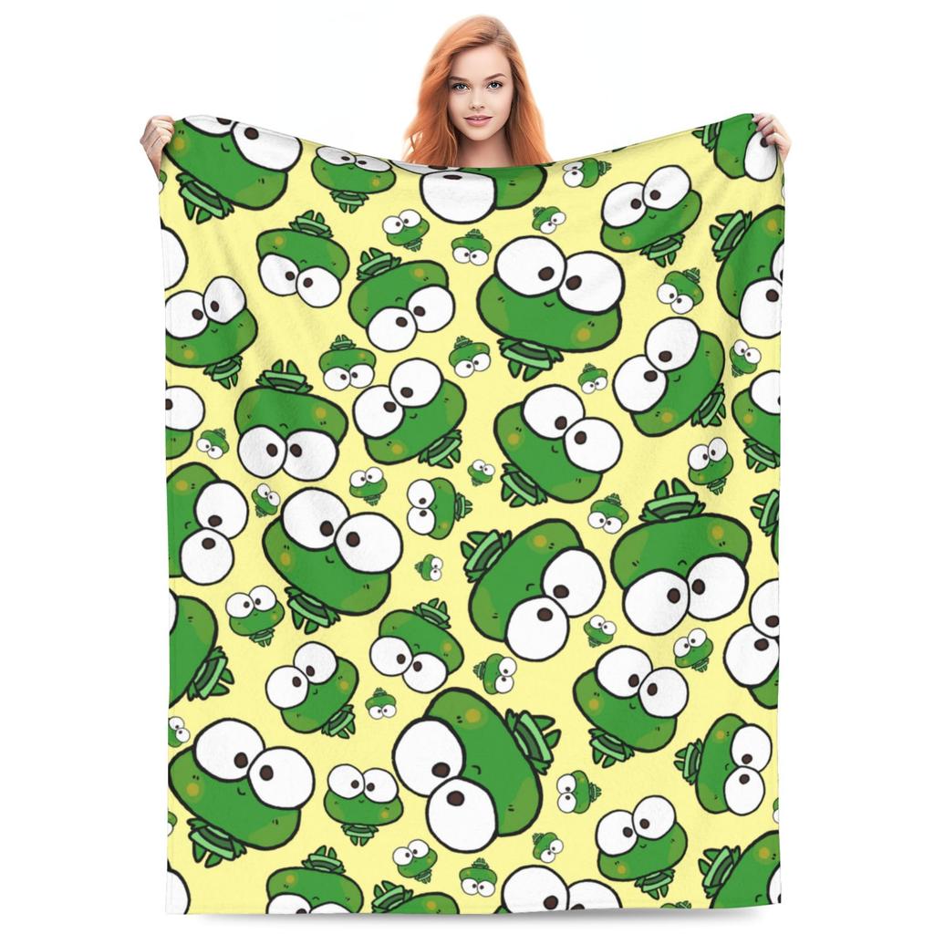 Frog Flannel Blanket Soft and Cozy Throw Blanket for Kids and Adults Cartoon Frogs Sofa Bed Blankets Frog Gifts for Frog Lovers