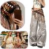 Bohemian Crochet Tassel Waist Scarf Adjustable Fringe Layering Accessory for Women