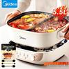 Midea Olla Caliente Eléctrica y Parrilla de Doble Zona de 5,5 L