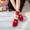 Festival Thickened Coral Velvets Floor Socks for Home Comfort Indoor Fuzzy Slipper Socks with Cartoon Christmas Pattern