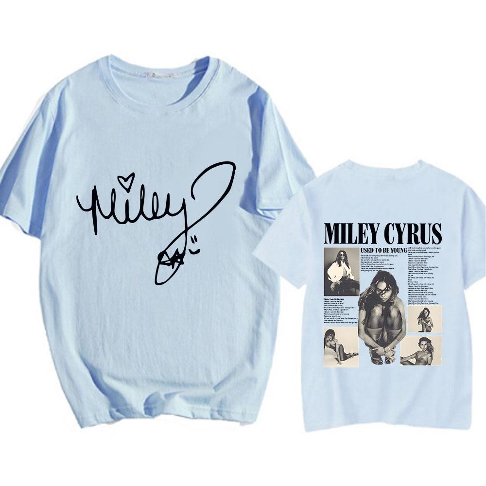 Singer Miley Cyrus Tshirt Cotton Graphic Printing Teeshirt Short Sleeve Summer Oneck Tshirts Casual Women Unisex Funny Tees Tops