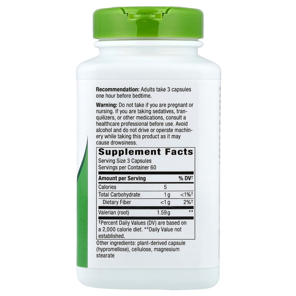 Nature's Way Valerian Root 1590mg Veggie Capsules, 180 Count