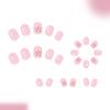 Elegant 3D Raised Flower Press On Nail Pink French Tip Fake Nail Plastic Comfortable Reusable False Nail For Daily Use