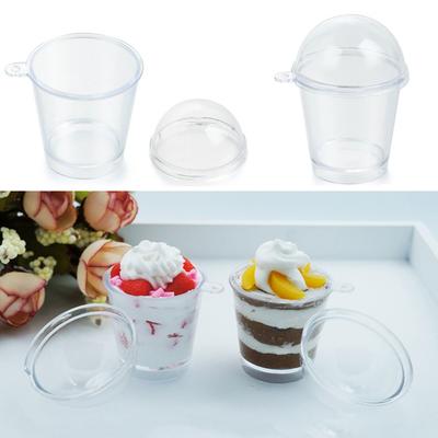 10pcs Pastry Tools Baking DIY Craft Popcorn Cover Lid Cake Decorating Ice Cream Cups Miniature Frappuccino Cup