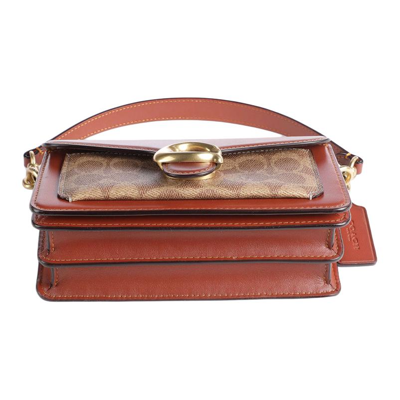 Coach Tabby 20 Classico Stampa Monogramma Chiusura a Bottone in Metallo con Logo a C Tela Rivestita e Pelle di Vitello Borsa a Mano a Spalla Crossbody Piccola CM569-B4NQ4