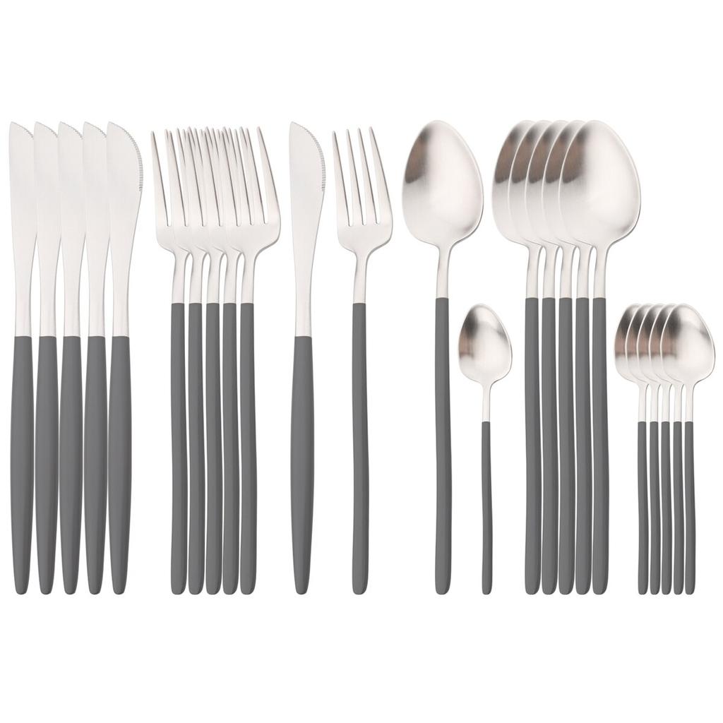 24Pcs Gold Cutlery Set 304 Stainless Steel Dinnerware Set Dinner Knives Forks Coffee Spoon Silverware Kitchen Flatware Tableware