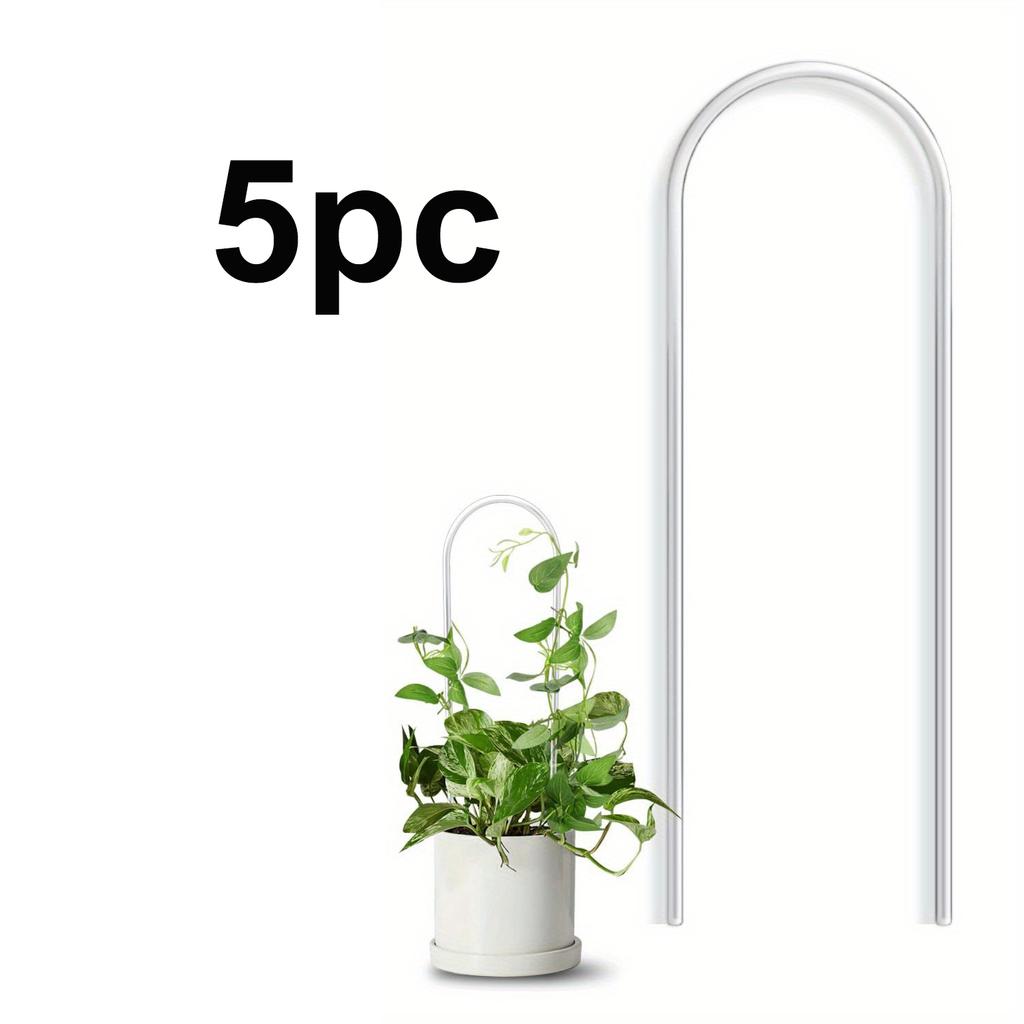 5pcs U-shaped acrylic plant climbing frame, transparent and durable, suitable for indoor vine and flower pot support