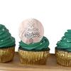 10pcs Round Merry Christmas Plastic Cupcake Toppers Rose Gold Color Snowflake Elk Cake Party Decorating Tool Christmas Ornament