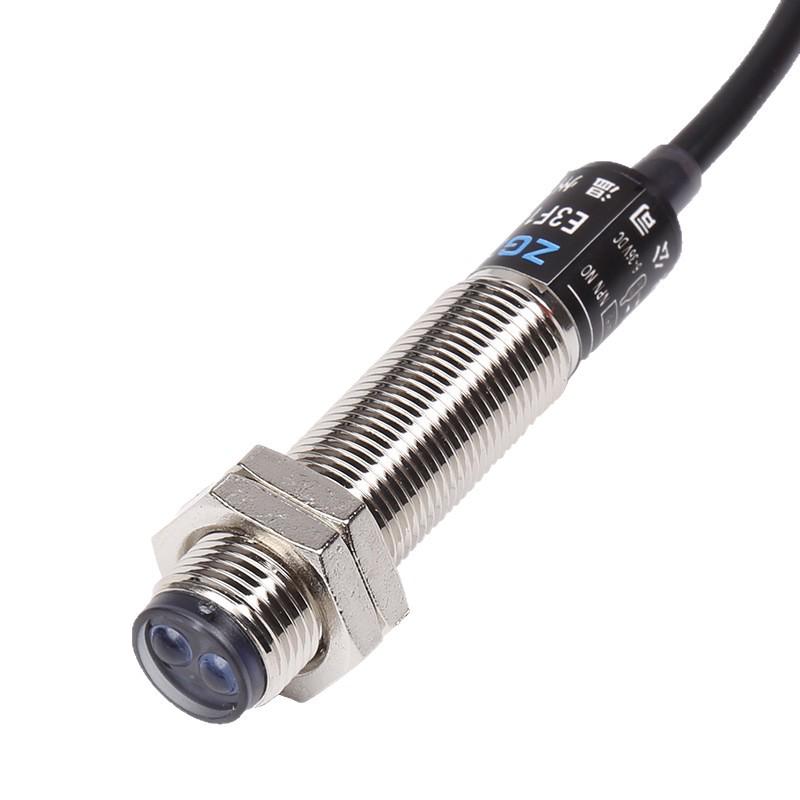 M12 Infrared Photoelectric Sensor, Diffuse Reflection, E3F1-DS5C4, DC 3-Wire NPN, Normally Open, 24V