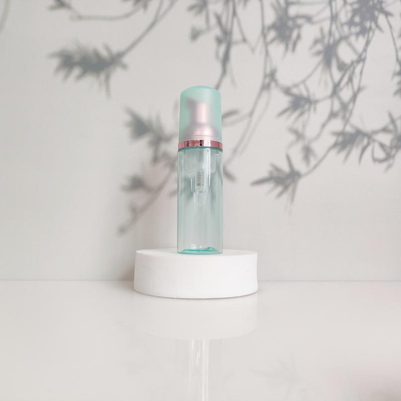 60ml Portable Transparent Green Facial Cleanser Foaming Bottle