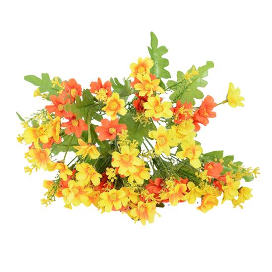 28-Köpfige Künstliche Blumen für den Außenbereich UV-beständige Kunstseide Wildblumen mit Stiel Fake Blumengesteck für Pflanzgefäß Hängekorb Veranda Terrasse