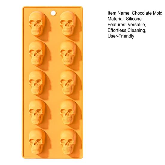 Silicone Chocolate Mold Skull Shape Candy Molds Flexible Baking Mold for Gummy Jelly Ice Cube Fruit Snack