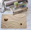 Zen Sand Garden Mat with Stone Design Non Slip Floor Rug for Living Room Bedroom Decorative Area Carpet