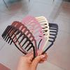 Women Non-Slip Hair Comb Hairband Solid Color Frosted Texture Bang Headband Sturdy Hair Hoop with Teeth