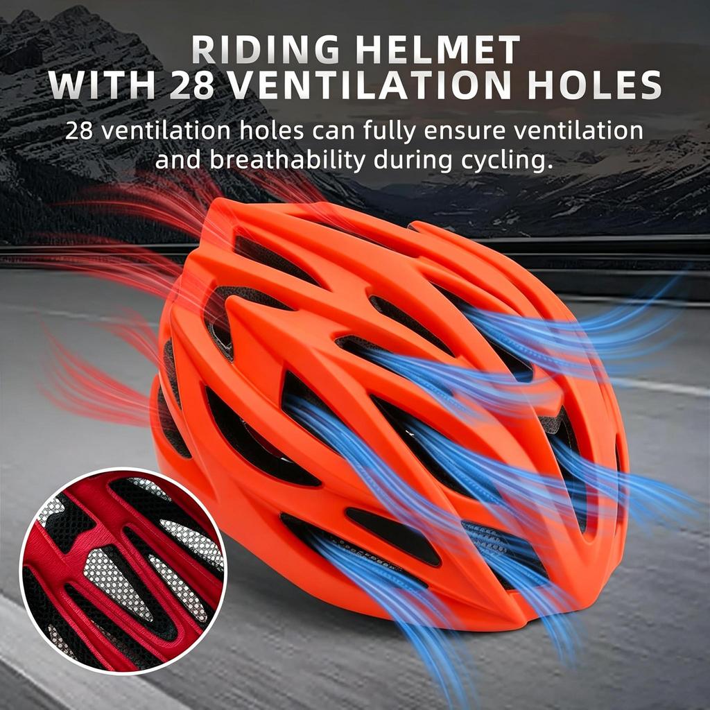 Adjustable Adult Bicycle Helmet, Removable Lining Lightweight MTB Road Bike Helmet for Men Women