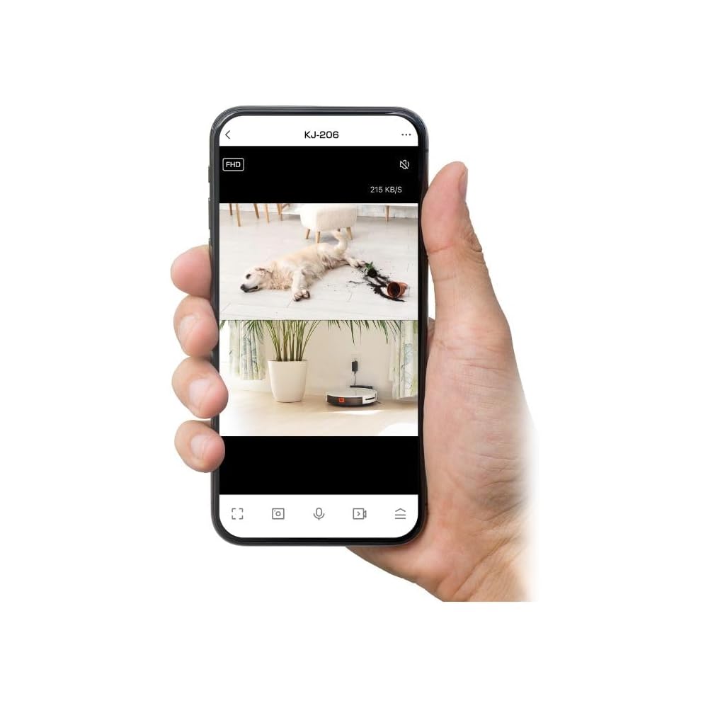 Kashimura Smart Camera, Dual Lens/Pan/Swivel, Automatic Tracking, Full HD, Smartphone Remote Control, Recording, Two-Way Audio, Motion Detection, Infr