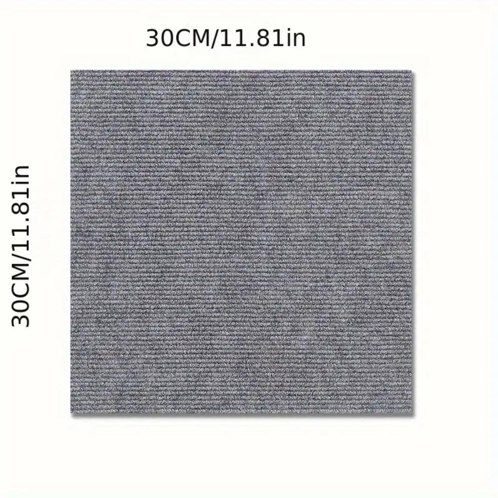 Square Self-Adhesive Carpet Tiles for Office and Home, Non-Slip Foam Backed Polyester Carpet, Solid Color Pattern , Office and Porch Decoration
