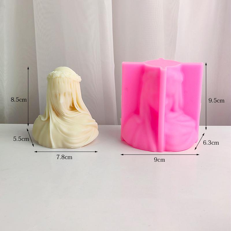 

Силиконовая форма для ароматерапии в виде женщины в вуали, форма для скульптуры девушки, своими руками, изготовление свечей, гипсовая форма для смолы, подарки