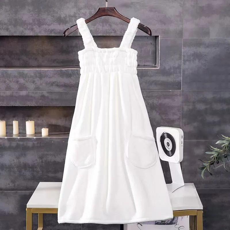 Women's Absorbent Strap Bath Towel Wrap Skirt