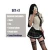 Schoolgirl JK Uniform Women Sexy Student Cosplay Costume Lingerie Slim Fit Outfit Shirt with Plaid Pleated Skirt Panties Set
