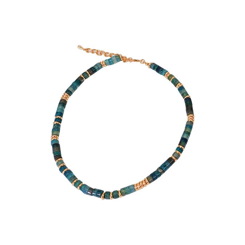 High-End Women's Chinese Style Lapis Lazuli Clavicle Necklace - Retro Guochao Natural Stone Choker