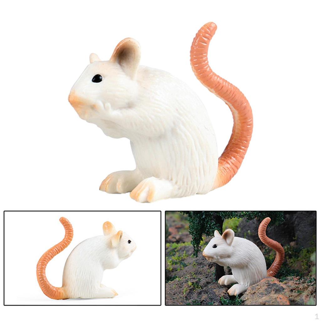 Mice Toy Model Fake Rat Pranks Props Educational Simulation Animals Figurines for Cake Topper