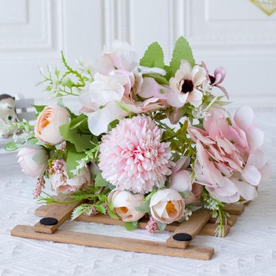 Nordic Rose Hydrangea Wedding Bouquet – Floral Home Decoration & Photography Prop