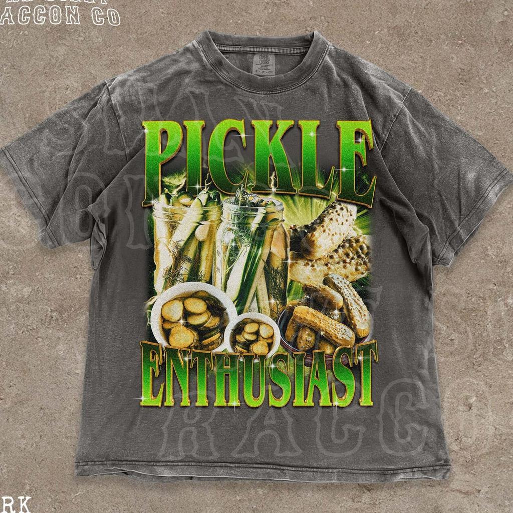 Funny Pickle Enthusiast T-Shirt | Retro 90s Foodie Tee | Vintage Style Pickle Lover Shirt | Pickle Jar Shirt | Unisex Vegan Shirt